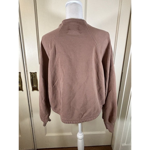 Urban Outfitters Women’s Taupe Cropped Mock Neck Sweatshirt Medium - Picture 3 of 8